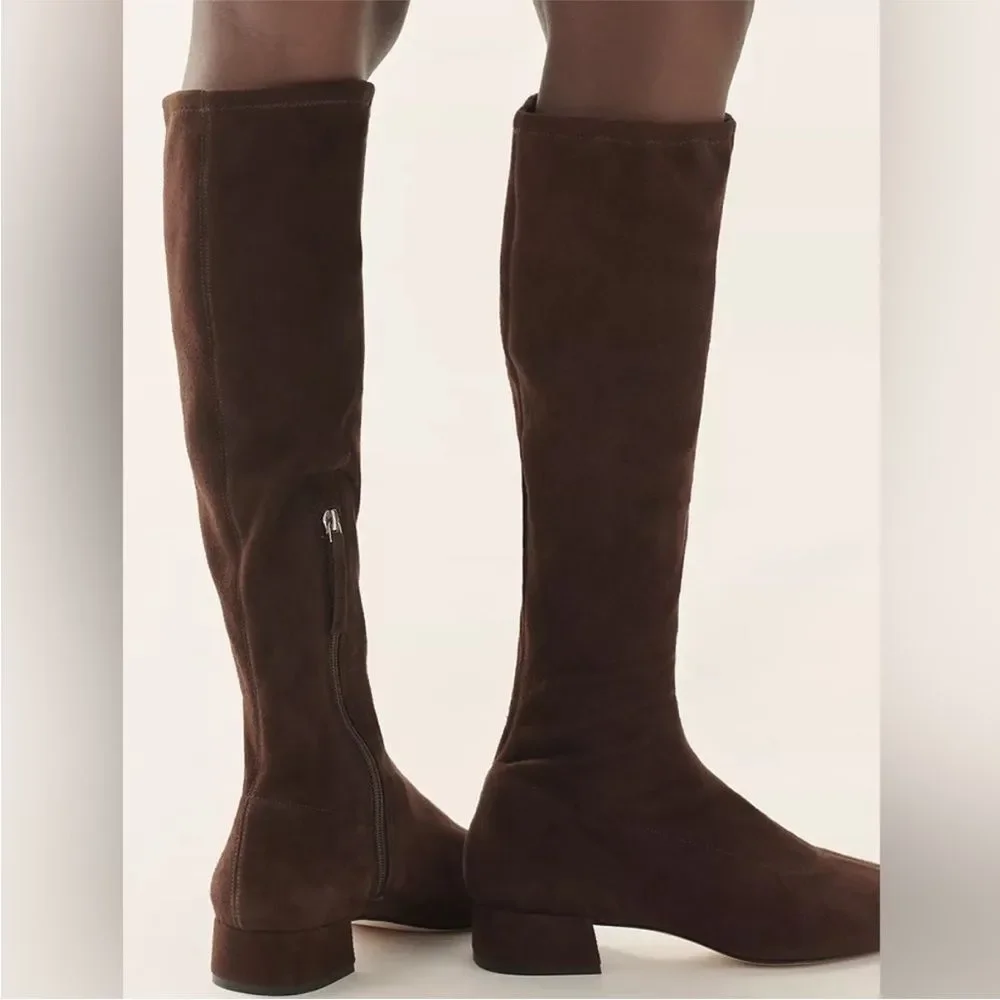 Reformation Raven Brown Knee-High Boots